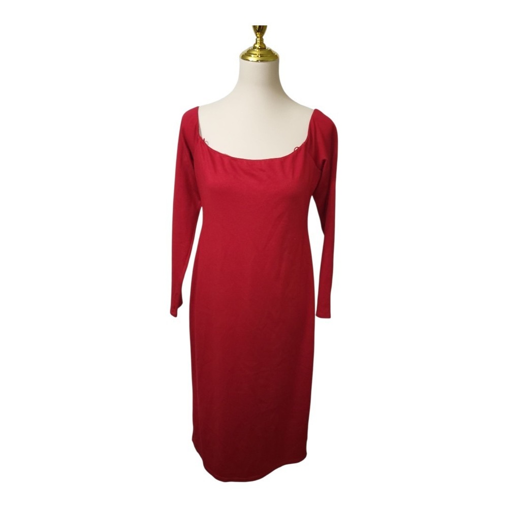 ALICE + OLIVIA Bateau Neckline Knee-length Dress Womens Size 14 Red